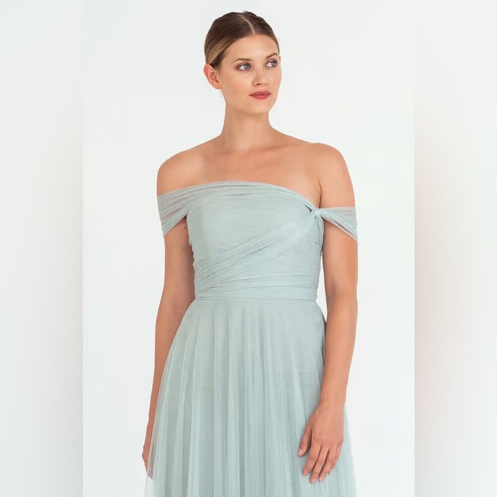 Jenny Yoo Light Blue Off-Shoulder Wedding Dress - Picture 3 of 12